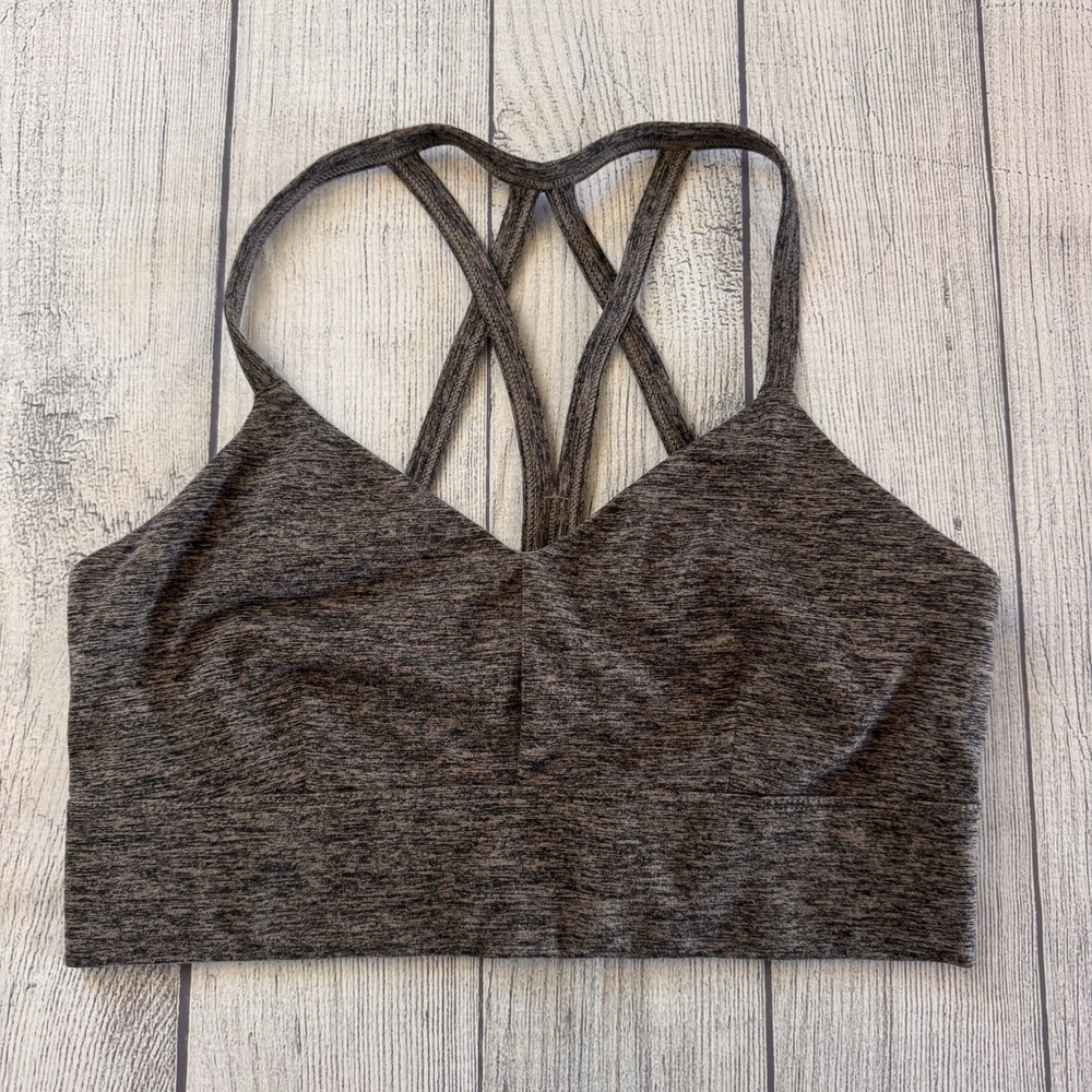 JoyLab Womens Heather Gray Space Dye Strappy Cage Back Sports Bra Size M
